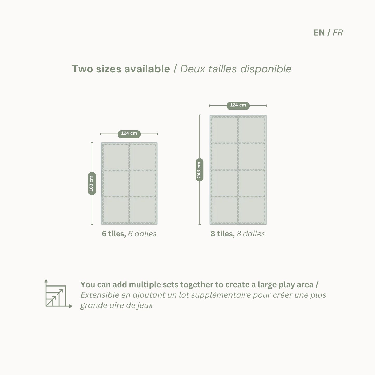 Jasmin Vert Sauge - Tapis de Jeu Puzzle en Mousse